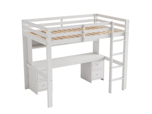 Lit mezzanine 90x200 cm BGSRYAO   coloris blanc