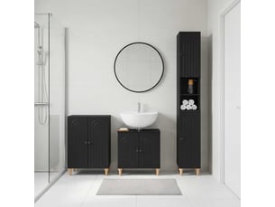 Ensemble de meuble de salle de bain 3 pièces alkmaar noir cf63302