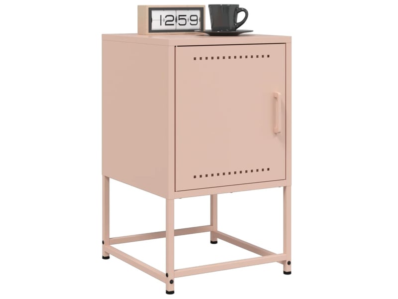  Table de chevet - cabinet de chevet - table de nuit rose 36x39x60,5 cm acier  - Conforama C