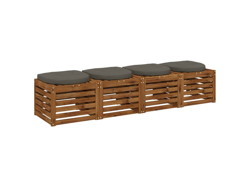  Lot de 4 coussins de siège, coussins d'assise 100 % polyester gris cf60068  - Conforama C