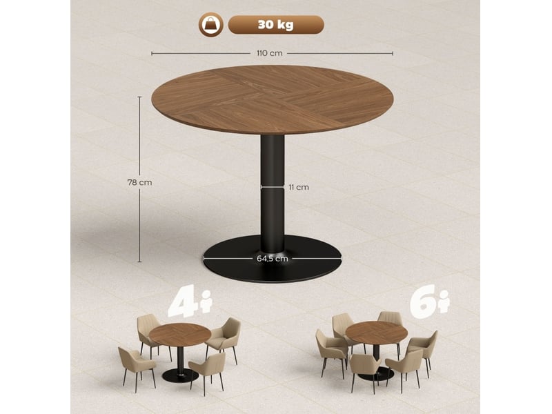 Table à manger ronde 6 personnes ø110 cm evryae - Conforama E