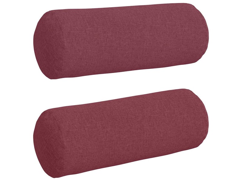  Lot de 2 coussins d'accent, coussins décoratifs, coussins lombaires tissu bordeaux ø 25 x 70 cm cf56688  - Conforama A