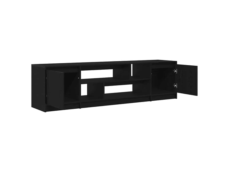  Meuble tv - banc tv - meuble de rangement chêne noir 188,5x41x50 cm bois d'ingénierie  - Conforama E
