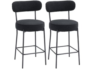 tabouret de bar <strong>STILVORA</strong> - noir hauteur d'assise 68 cm vendu Par paire