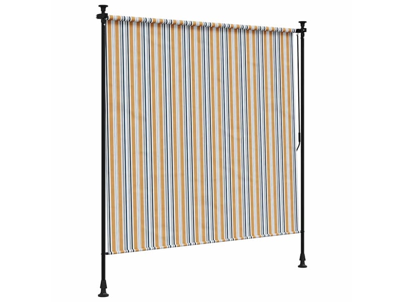 Store enrouleur, store roulant d'extérieur jaune et blanc 200x270 cm tissu acier cf47433 - Conforama E