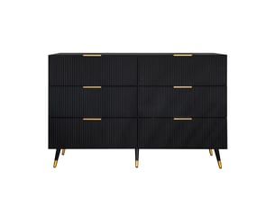 Commode 6 tiroir(s)    BGSRYAO  coloris noir largeur 120 cm