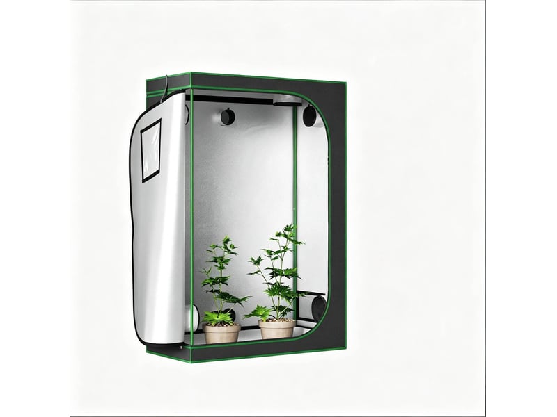  Mini-serre de culture intérieure 60x120x180 cm – noir et vert – ventilation réglable et revêtement réfléchissant  - Conforama A