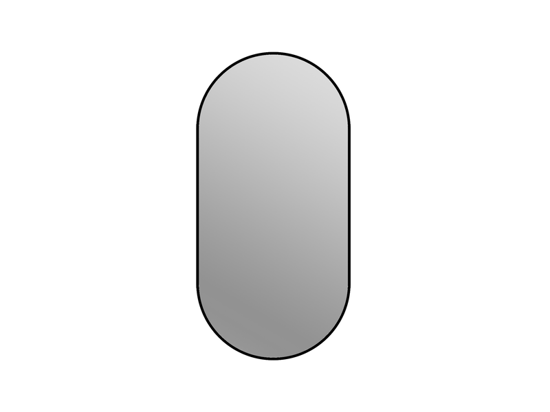 Miroir mural capsule 60x120 cm noir en verre sans cuivre, pose horizontale ou verticale - Conforama A