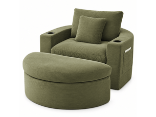Fauteuil fixe OMNIGLINT TRADING LTD <strong></strong> Velours côtelé vert