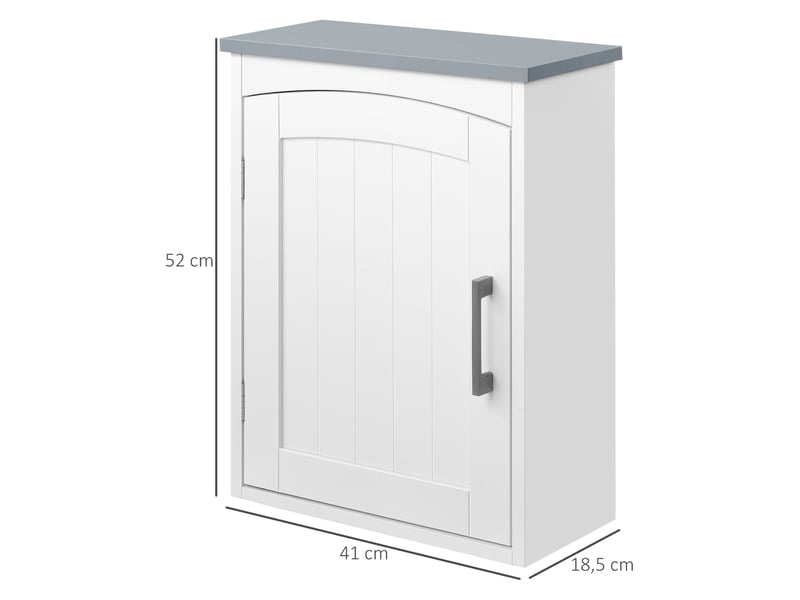 Meuble wc suspendu armoire à pharmacie murale armoire salle de bain rangement avec porte et étagère réglable - 41 x 18,5 x 52 cm - mdf - blanc - Conforama C