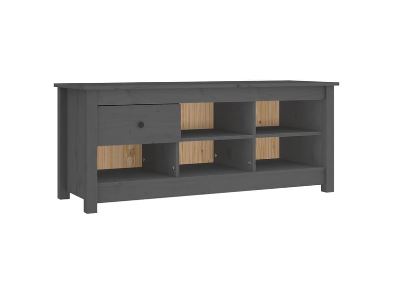  Meuble à chaussure, armoire à chaussures gris 110x38x45,5 cm bois de pin massif  - Conforama A