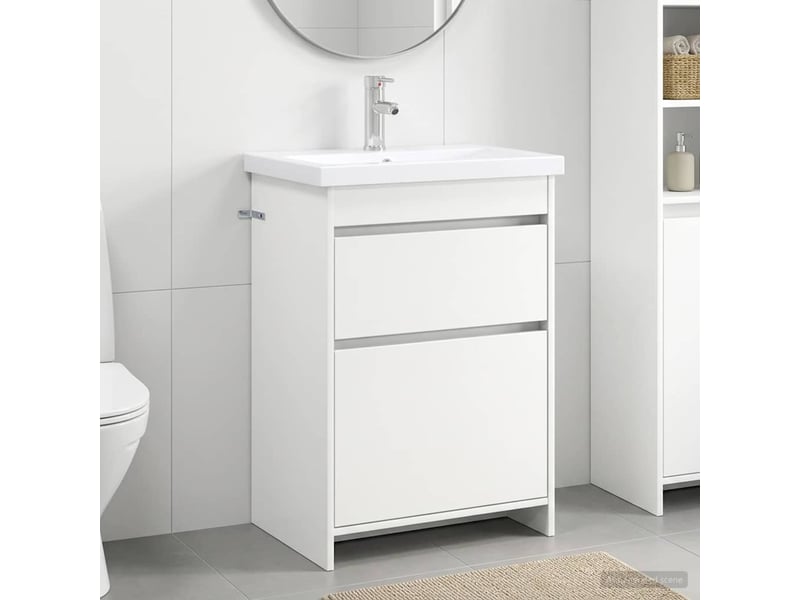  Ensemble de mobilier de salle de bain blanc 61x40x84.5 cm shl2658  - Conforama B