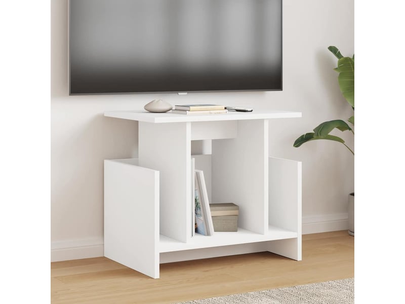  Meuble tv - banc tv - meuble de rangement 50 x 35 x 45 cm blanc bois d'ingénierie  - Conforama B