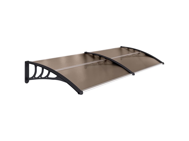  Store de porte et fenêtre 195x75 cm avec panneaux en polycarbonate et barres en aluminium brun  - Conforama A