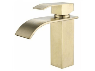 Robinet lavabo cascade doré moderne robinet mitigeur pour salle de bain eau chaude et froide réglable