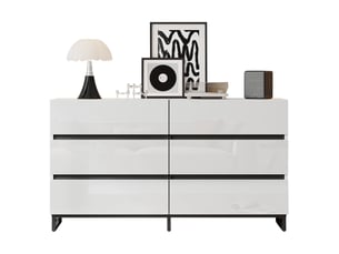 Commode 6 tiroir(s) OKWISH coloris blanc largeur 39.5 cm