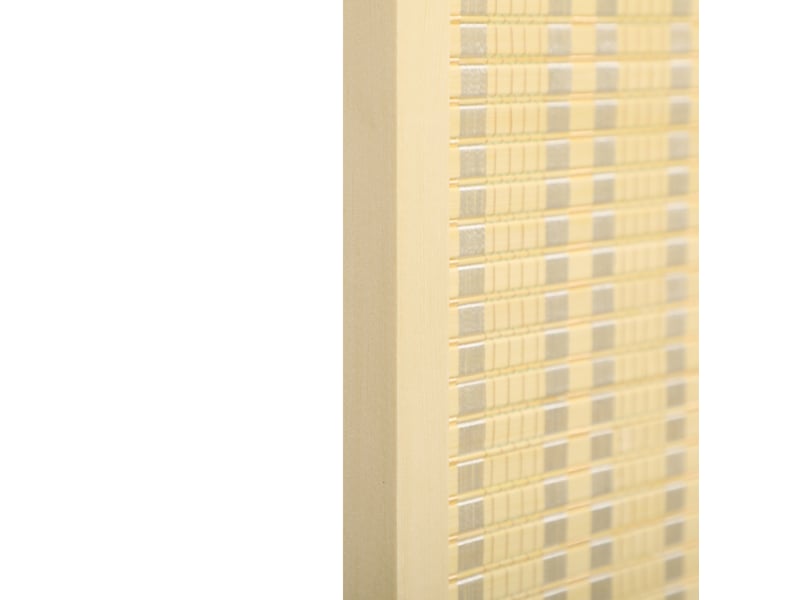  Paravent 4 panneaux pliable en bambou et coton avec cadre en bois naturel, séparation intérieure 180 × 180 cm  - Conforama D