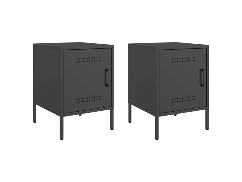  Lot de 2 tables de chevet - cabinet de chevet - table de nuit noir 36x39x50,5 cm acier  - Conforama A
