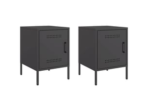Lot de 2 tables de chevet - cabinet de chevet - table de nuit noir 36x39x50,5 cm acier