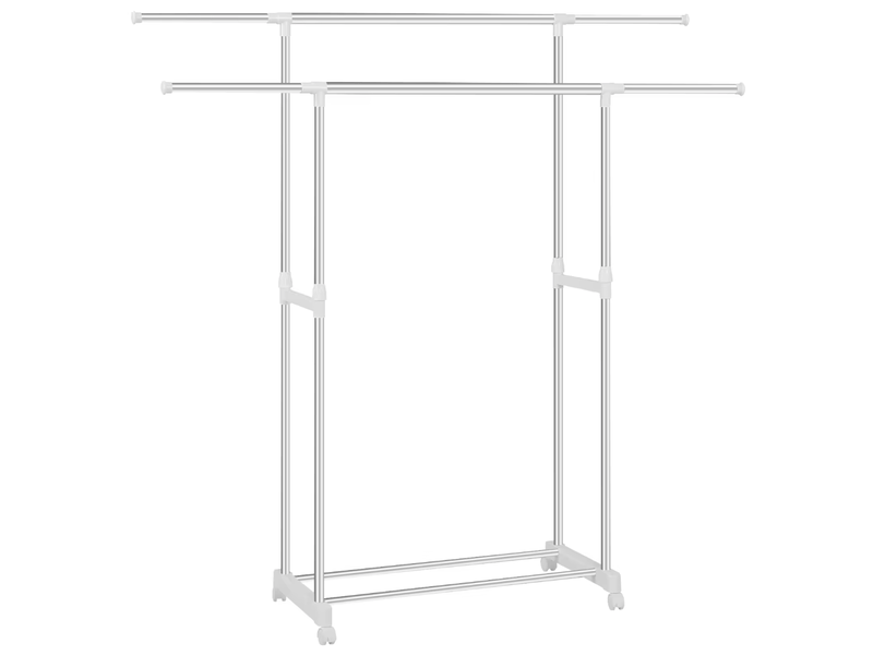  Porte-manteau double extensible sur roulettes avec rangement 151,5x171x42 cm  - Conforama A