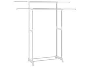 Porte-manteau double extensible sur roulettes avec rangement 151,5x171x42 cm