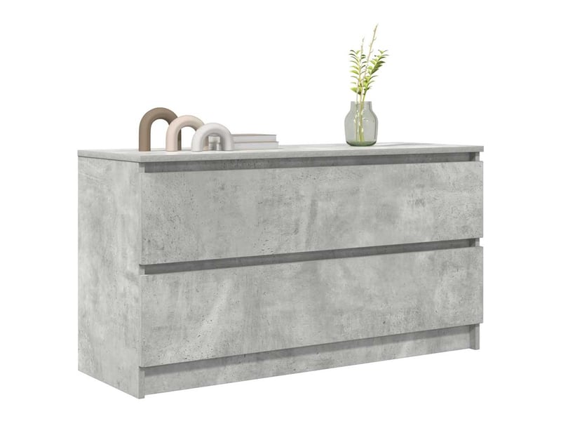  Meuble tv - banc tv - meuble de rangement gris béton 100x35x54 cm bois d'ingénierie  - Conforama D