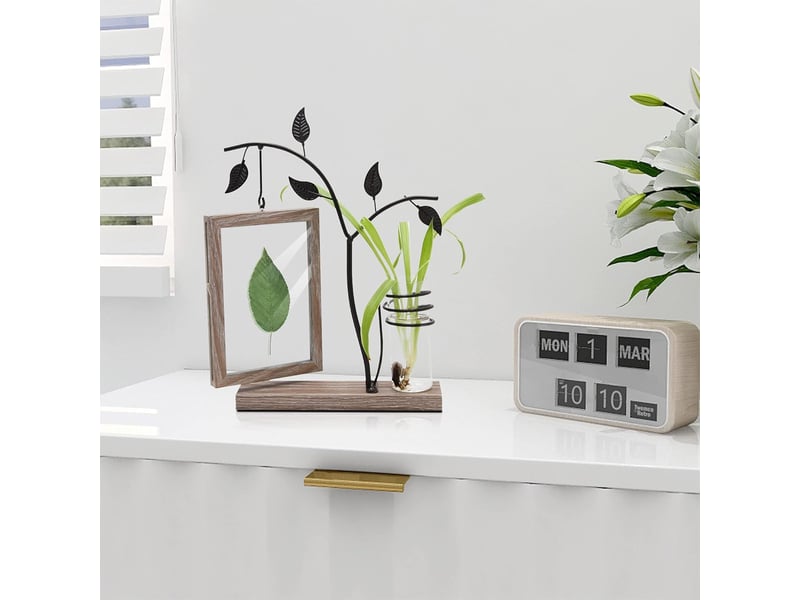  Cadre photo en bois personnalisé avec vase en verre double face – 23x29.8cm  - Conforama B