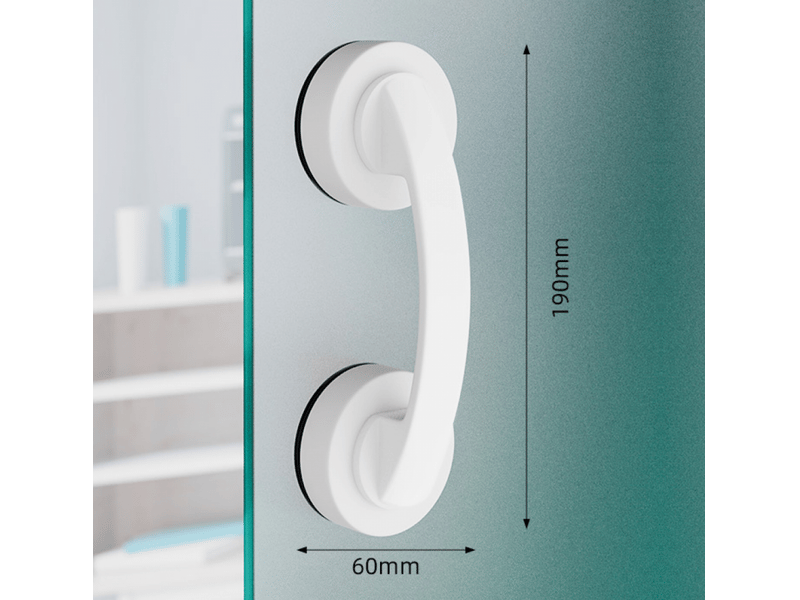 Poignée de porte à ventouse pour miroir en verre, poignée de tiroir de réfrigérateur, poignée de salle de bain avec ventouse murale (blanc).  - Conforama B