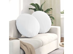 Lot de 2 coussins de siège, coussins décoratifs tissu blanc ø80 x 29 cm cf59766