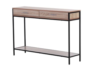 Console d'entrée avec tiroirs et structure en acier pour couloir, 120 x 30 x 81,5 cm, chêne