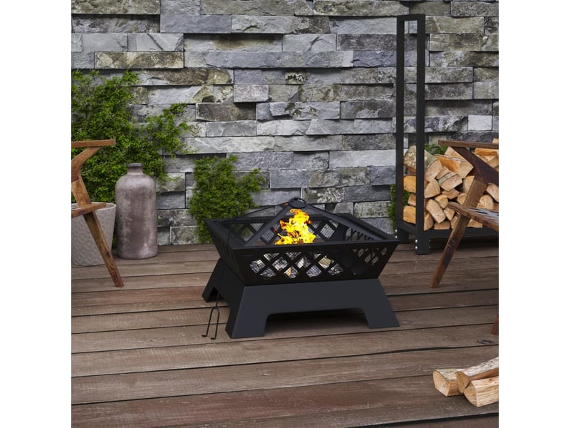  Brasero exterieur, foyer camping avec tisonnier 50 cm xxl acier shl2800  - Conforama B