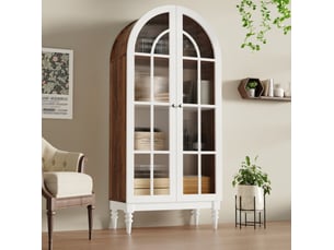 Vitrine coloris bicolore 3 étagère(s) <strong>DESMIU</strong> <strong></strong> - 76 cmx165 cm
