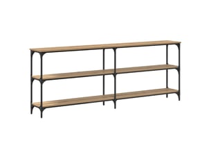 Vidaxl table console chêne artisanal métal 3 étagères meuble 200x29x75cm entrée salon