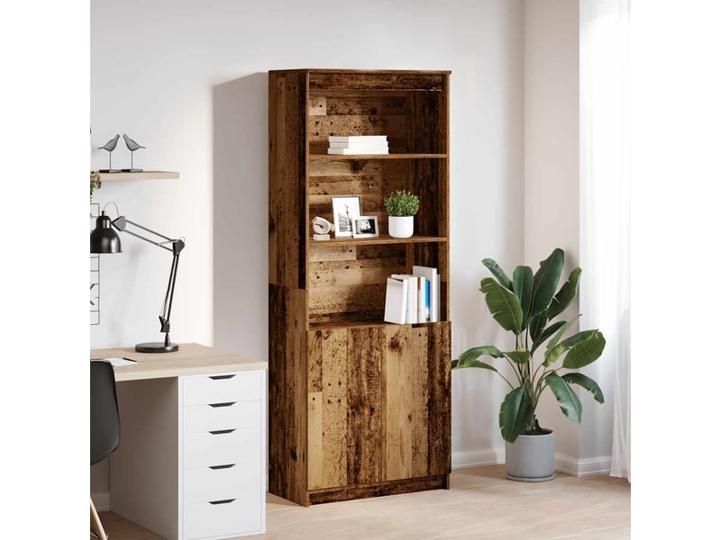  Buffet haut - bahut - meuble de rangement vieux bois 70x35x180 cm bois d'ingénierie  - Conforama B
