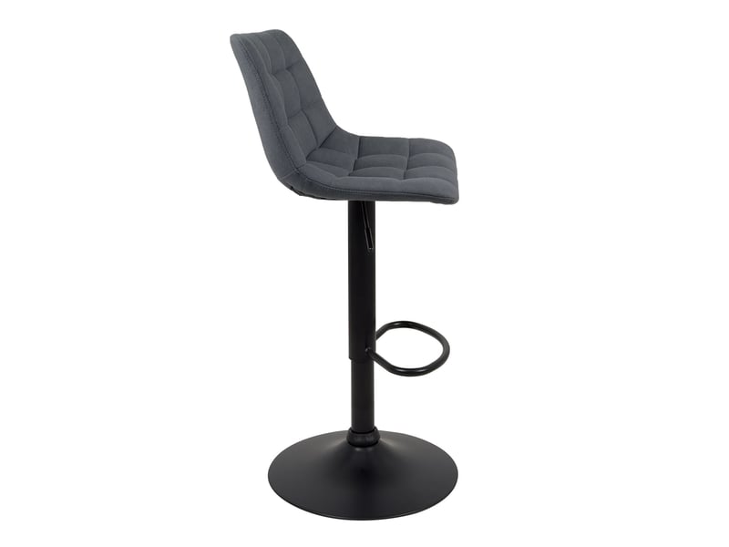  Lot de 2 tabourets de bar réglables pivotants sid en velours matelassé noir et gris avec dossier  - Conforama D