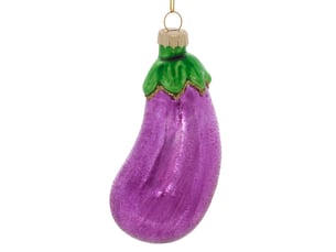 Suspension de sapin aubergine en verre violette 9 cm
