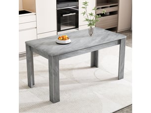 Table à manger rectangulaire 116 x 65 x 75 cm, avec 4 pieds épais, en panneaux de particules, gris