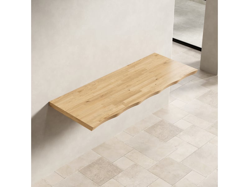  Étagère en bois massif, 120 cm, couleur naturelle, pour une utilisation individuelle ou en combinaison avec des meubles.  - Conforama C
