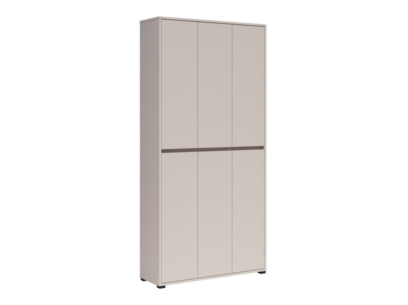  Armoire meuble à chaussures 6 portes coloris cachemire - longueur 103 x profondeur 34 x hauteur 210 cm  - Conforama A