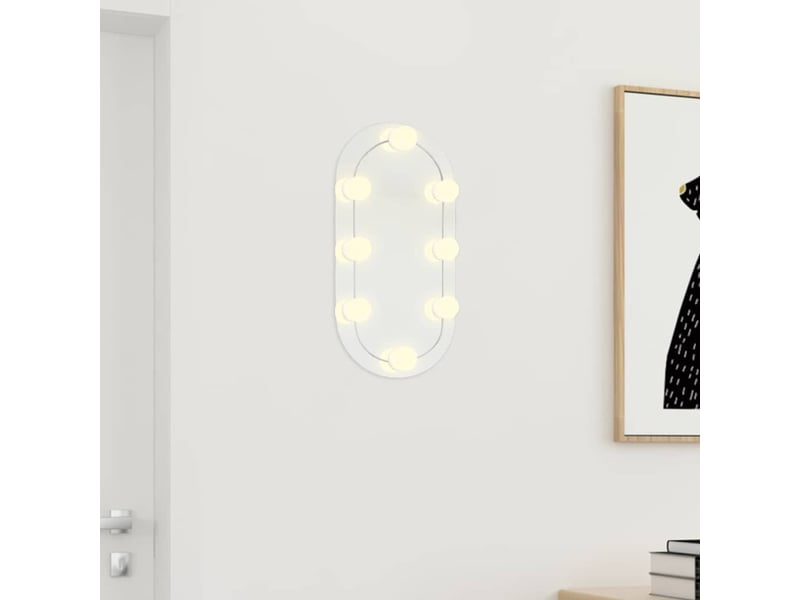  Miroir, miroir décoratif avec éclairage led 40x20 cm verre ovale cf62686  - Conforama C