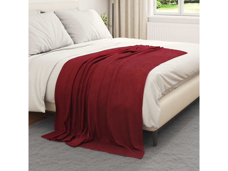 Couverture jetée de canapé 24 pcs bordeaux 170x130 cm 7.81 kg polaire - Conforama C