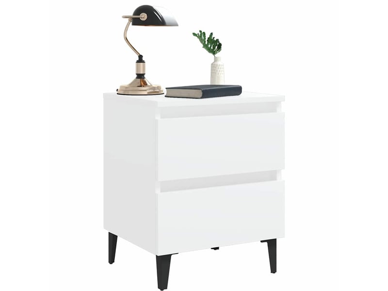  Table de chevet - cabinet de chevet - table de nuit blanc 40x35x50 cm bois d’ingénierie  - Conforama E