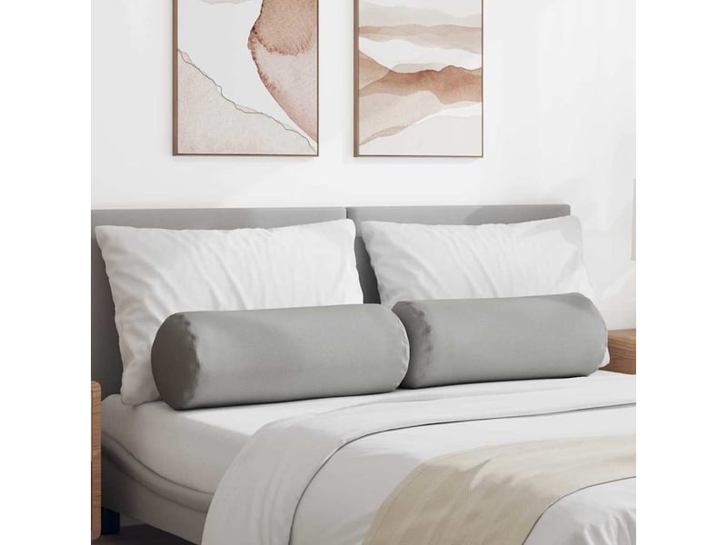  Lot de 2 coussins d'accent, coussins décoratifs, coussins lombaires tissu gris nuage ø 25 x 70 cm cf56698  - Conforama B