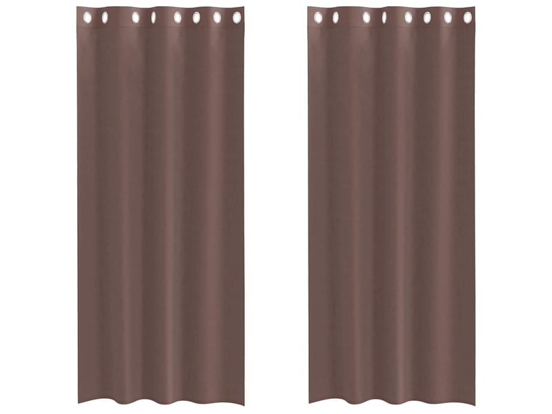  Lot de 2 rideaux en voile, voilages avec œillets marron 140x245 cm cf44377  - Conforama A