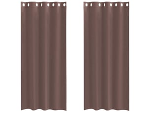 Lot de 2 rideaux en voile, voilages avec œillets marron 140x245 cm cf44377
