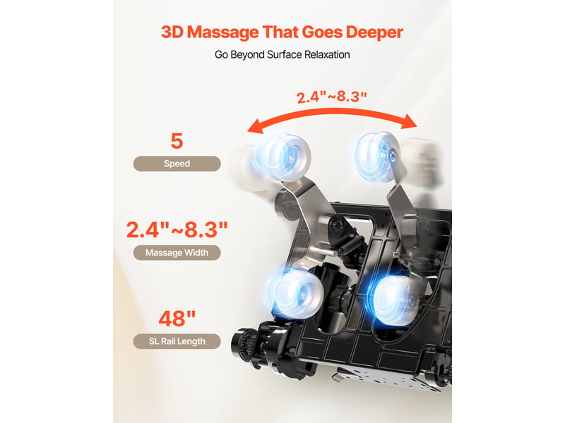  Fauteuil de massage 3d vevor bh-6208, rail sl, zéro gravité, 18 modes automatiques, 36 airbags, chauffant, bluetooth, écran lcd BH-6208 - Conforama E