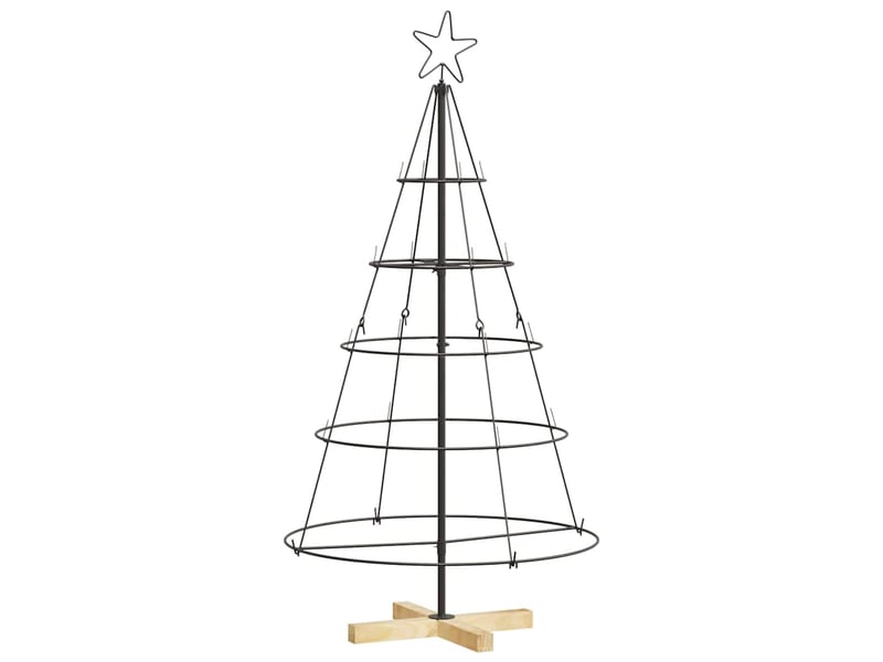  Sapin de noël, arbre de noël en métal avec support kuopio 125 cm acier noir  - Conforama A