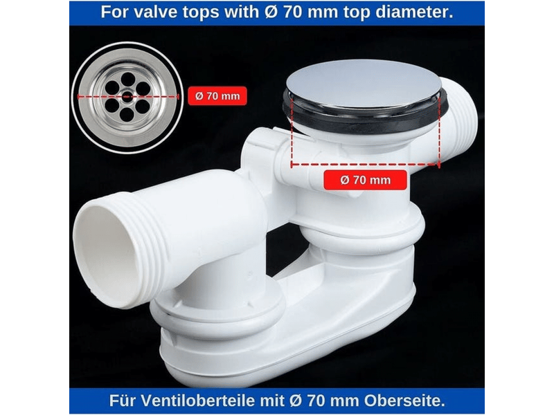  Bouchon de baignoire, ø 70 mm, avec double joint, réglable en hauteur, bouchon de baignoire universel, clapet de lavabo, 200 pièces  - Conforama D