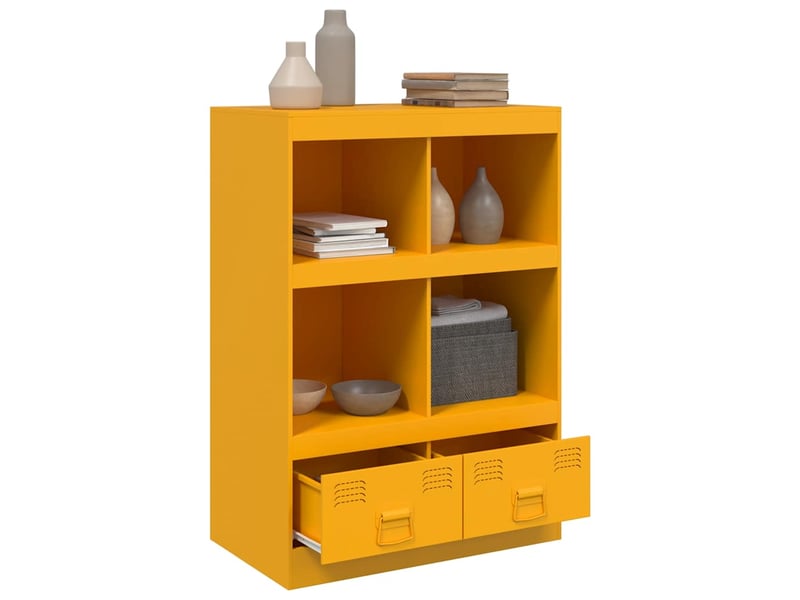  Buffet - bahut - meuble de rangement jaune moutarde 67x39x95 cm acier  - Conforama E