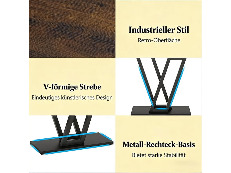  Table console étroite en mdf et métal marron rustique et noir 110x30x80 cm  - Conforama D